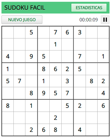 Jugar Sudoku fácil