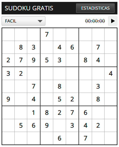 Sudoku gratis línea